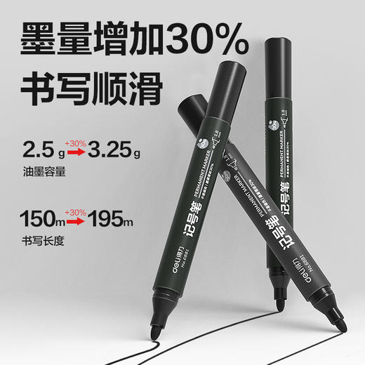 得力单头大记号笔 油性笔标记笔大头笔马克笔防水防油不掉色标签快递物流粗头瓷砖画线黑红蓝1支 商品图4