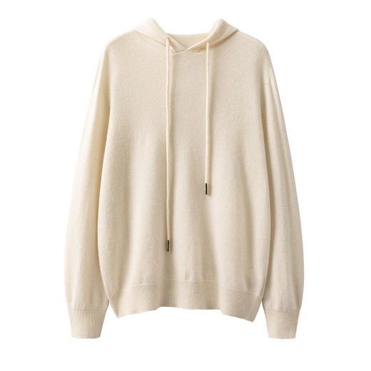 叠穿神器 纯山羊绒无缝连帽衫保暖毛衣女 商品图1