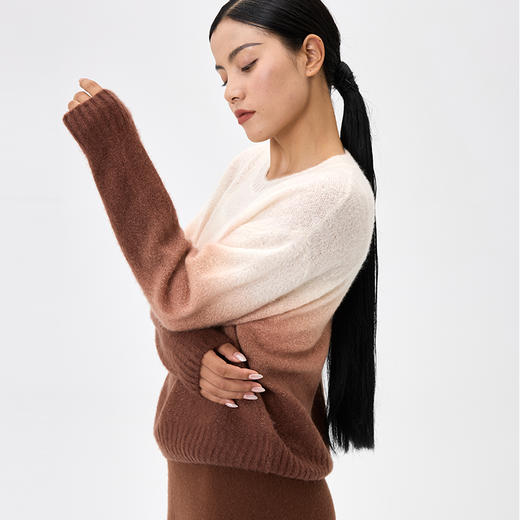 羊绒桑蚕丝吊染镂空套衫  SJF97W317A 商品图5