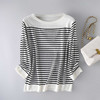 丁摩 桑蚕丝加莱赛尔经典条纹针织衫TX-056 商品缩略图0