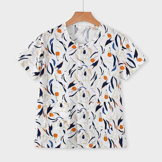 雀说 夏季纯棉宽松大码中老年女家居服开衫 商品图5