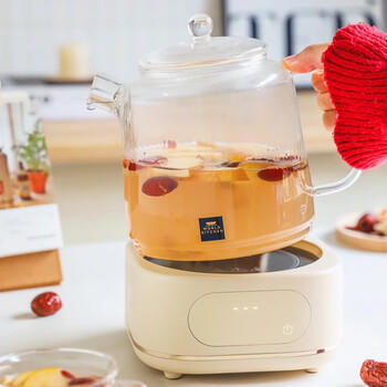 WORLD KITCHEN康宁1.2L全玻璃养生壶恒温壶多功能办公室煮茶器烧水壶0胶和0拼接 顶配款【玻璃壶+茶漏+炖盅】 /家用电器 /厨房小电 /养生壶 商品图7