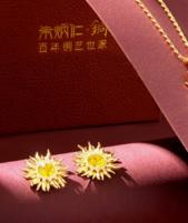 朱炳仁铜一路向阳耳钉项链 商品图3