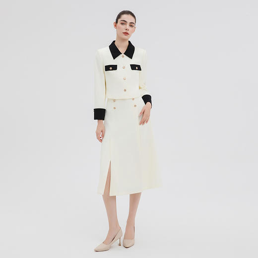 IWY/气质小香风西装套裙女法式名媛米白色珠宝设计师职业裙装C15116+S15116 商品图1