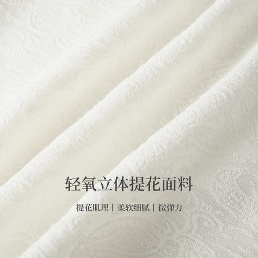 【08/19新品】熙世界白色提花长袖T恤女秋2025新款设计感圆领捏褶收腰显瘦上衣 商品图2