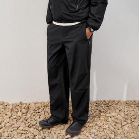 714street户外三防登山裤直筒短绒长裤2025秋冬宽松抗皱休闲裤男