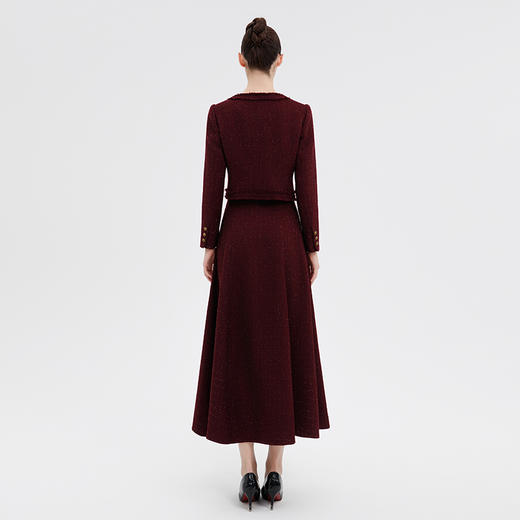 IWY/高级感酒红色西装套裙女秋季长袖显白职业裙装工作服C15117+S15117 商品图5