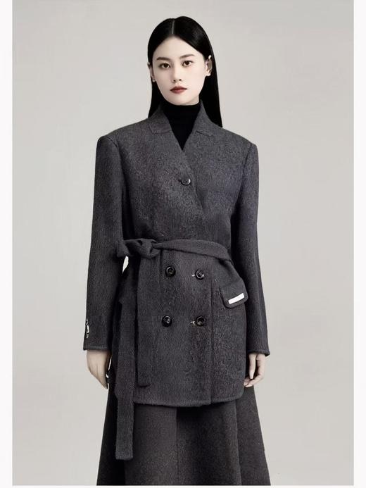 【高端系列】手工定制3246款100%羊毛气质双面尼中款大衣-喜出 商品图0