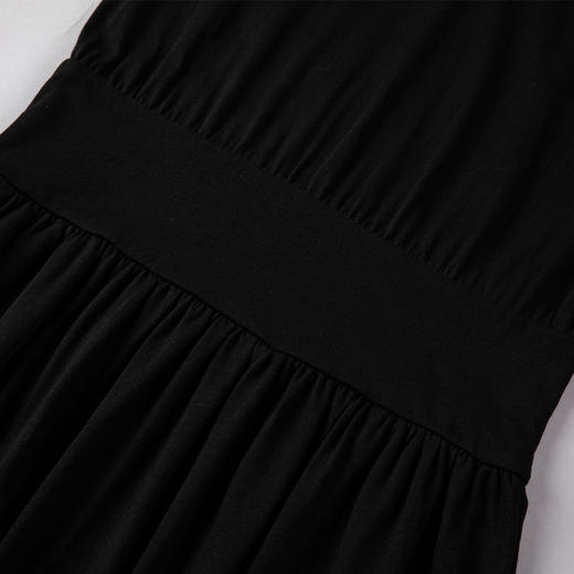 丁摩 纯棉弹力法式无袖背心连衣裙女夏高级感黑色长裙休显瘦裙子质感5ZF-1318 商品图2