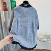 GYH 7358减龄木耳边撞色条纹短袖衬衫法式气质小衫 商品缩略图2