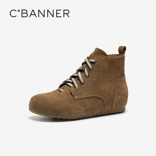 千百度全包勃肯鞋女美拉德薄底洋气高帮透气短靴子A25555015 商品图1