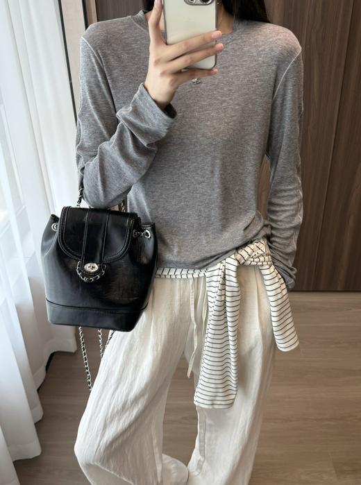 高端精品行业高标准超细绵羊毛+奥地利兰精天丝打底衫 商品图1