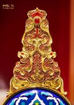 朱炳仁铜《珐琅千年·宗师绝响》天下泰平景泰蓝链瓶 商品图3