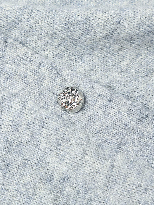 紫色 V 领针织开衫女春秋季新款 温柔风宽松显瘦五分袖毛衣上衣 商品图3