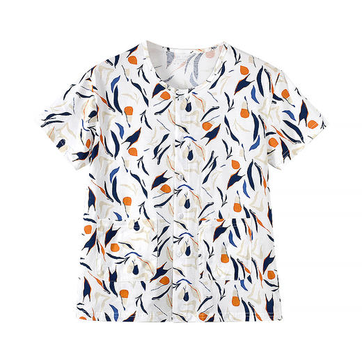 雀说 夏季纯棉宽松大码中老年女家居服开衫 商品图3