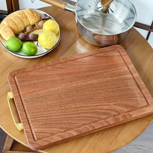 温仑山Velosan 乌檀木菜板  精选非洲进口乌檀木，0漆，不打蜡不染色；两面可用，生熟分开更卫生；玫瑰金提手设计，悬挂收纳不占空间； 商品图6