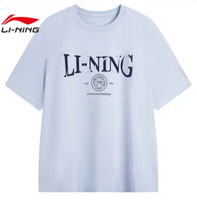 【肖战同款】李宁运动潮流系列男女同款冰感舒适吸湿排汗短袖文化衫AHSV483-3 DS