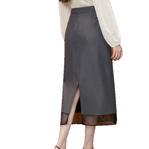 「自」全新升级【铂金会员183/天猫239/差价56】(41620)洛诗琳气质镶钻半身裙2025秋季优雅高腰显瘦中长复古A字裙 商品图4