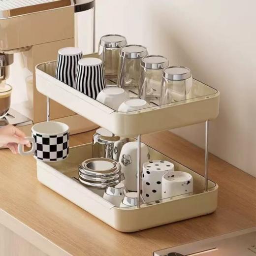 🌸家居收纳好物❗️ 高颜值【多层沥水杯架】😍 奶油白/神秘黑，💜双色可选 💕某宝价90+ 今天开团价29.9起❗️ ✅沥水托盘设计，可拆卸易清洗  商品图0