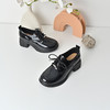经典鲨2025秋专柜新品百搭圆头牛皮革轻便5cm中粗跟小皮鞋女KW55-537031 商品缩略图2