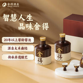 舍得 品味舍得 浓香型白酒 52度 600ml*2瓶 礼盒装 节日送礼礼物