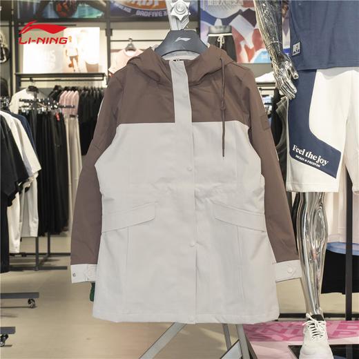 李宁运动风衣女子2025秋季新款团购系列百搭梭织连帽外套AFDVC62 商品图1