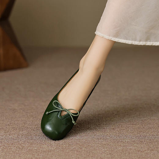 【预售5天】浅口单鞋圆头蝴蝶结通勤，软底软面平底鞋OFSM&OFSM6897 商品图2