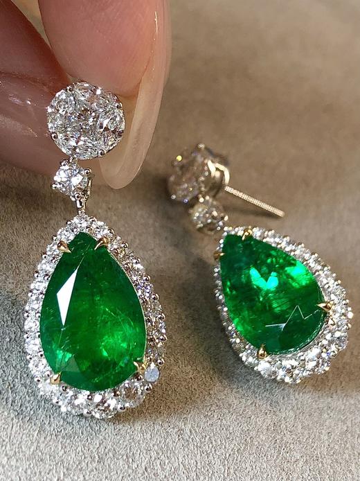 8.66ct刻面祖母绿耳坠 商品图2