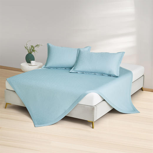 罗莱T 海之梦A类抗菌可水洗冰皮凉感席三件套 蓝色 180×200cm 商品图1