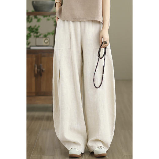 GYH 7359简约高腰松紧灯笼裤复古休闲裤练功裤 商品图0