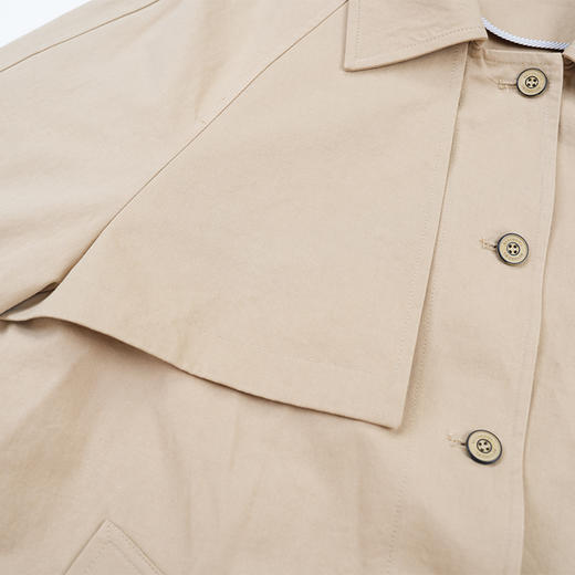 DH25GC866003小个子定制日系简约松弛感拼接袖口绣花单排扣休闲风衣RJ029 商品图4