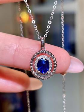 0.63ct刻面蓝宝石吊坠