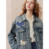 两三事 星芒绮章 2025秋季新款复古水洗毛边刺绣牛仔外套女宽松 商品缩略图3