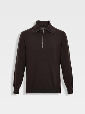 callisto雪茄棕羊绒混毛毛衣