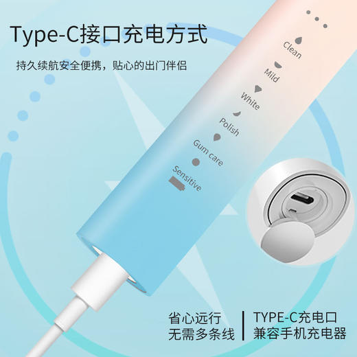 【全套组合💖18档全自动电动牙刷】软毛充电款全自动金属轴18档电动牙刷 冲牙器 ，杜邦软毛呵护牙龈✨Type-C充电便携出行，牙医推荐净白神器！ 商品图3