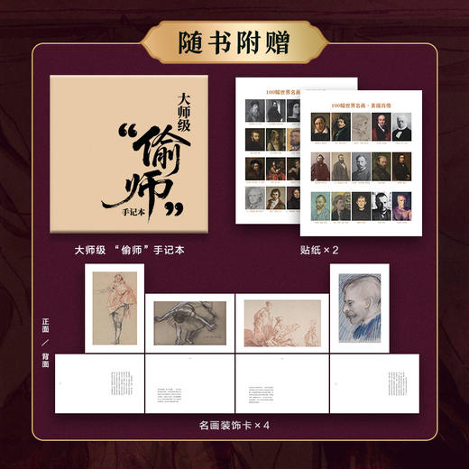 100幅世界名画 素描肖像 世界名画手稿 素描肖像画集画册 梵高达芬奇光影情感表达鉴赏参考 商品图1