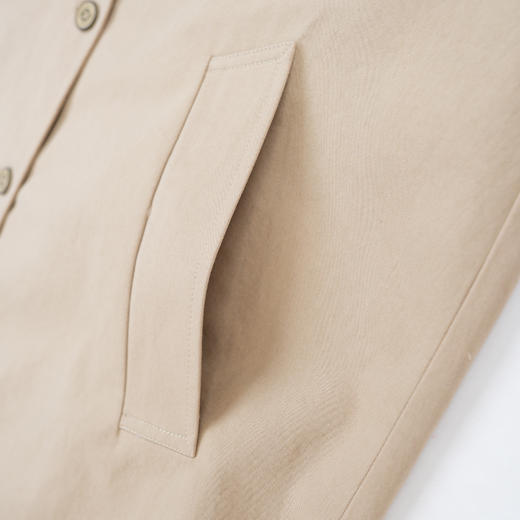 DH25GC866003小个子定制日系简约松弛感拼接袖口绣花单排扣休闲风衣RJ029 商品图5