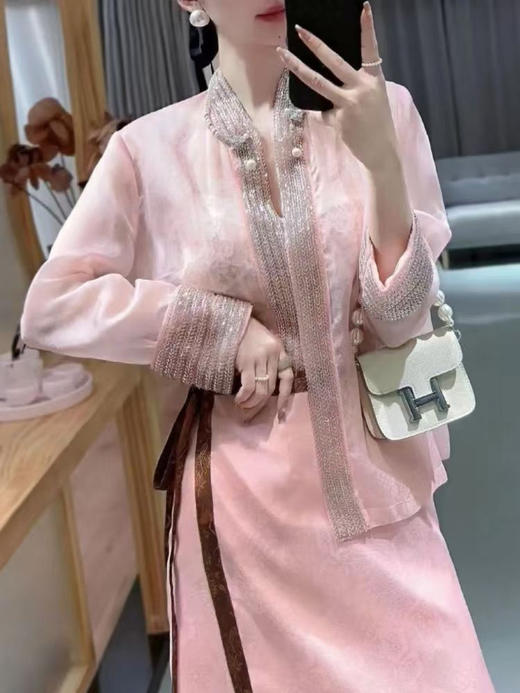 雀说新中式国风女装减龄新款轻薄衬衫轻奢重工防晒衫上衣AL 商品图5