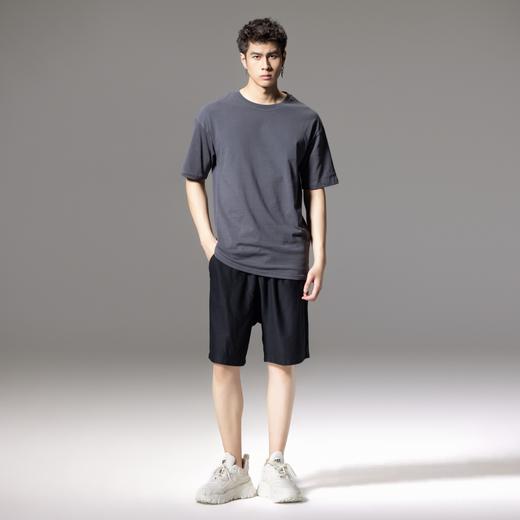 PINLI品立夏季新款纯色短袖T恤男士百搭时尚圆领上衣打底衫潮B242111091 商品图4