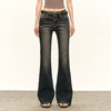 Ariseism 美式复古设计感紧身微喇牛仔裤女秋季新款修身长裤子 商品缩略图2