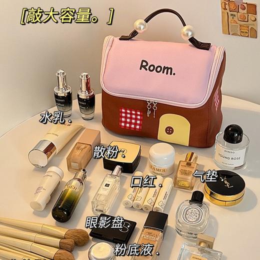 多巴胺小房子化妆包女便携手提洗漱包化妆品收纳包防水大容量收纳 商品图2