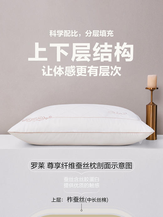 罗莱T 尊享纤维蚕丝枕 46×72cm 商品图0