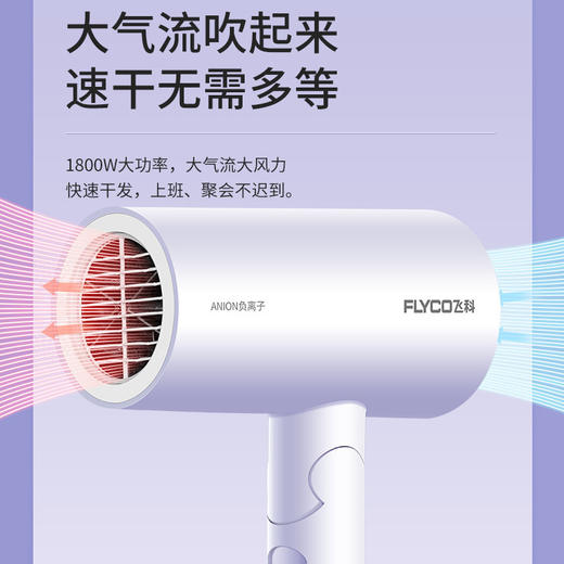 飞科正品吹风机折叠1800W负离子恒温护发学生宿舍家用电吹风6276 商品图2