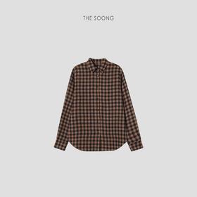 THESOONG’雋永‘纯亚麻水洗色织格纹撞色腔调翻领衬衫外套HBCS7665