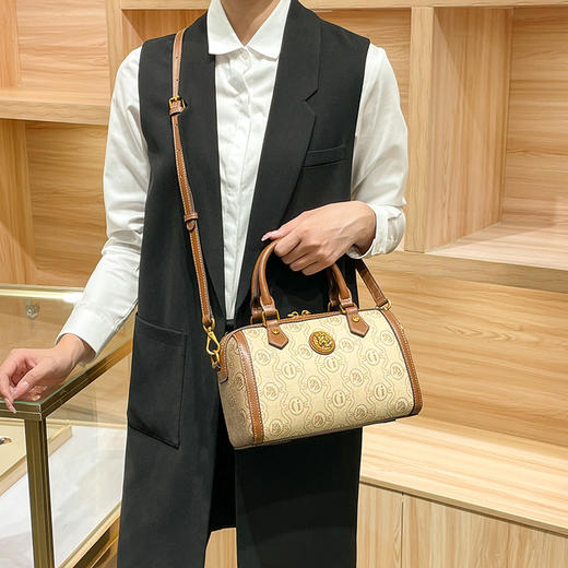 丁摩 包包新款高级感印花字母波士顿枕头包百搭斜挎手提小包女5ZF-00173 商品图1