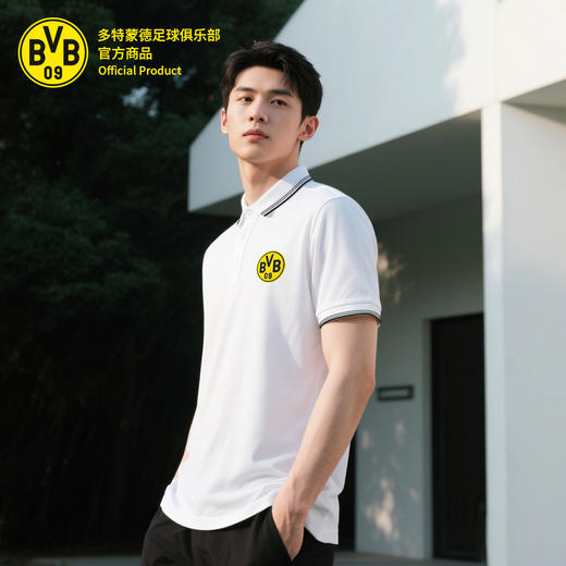 【官方正版】多特蒙德足球俱乐部｜夏季新款白色POLO短袖运动休闲T恤 商品图1