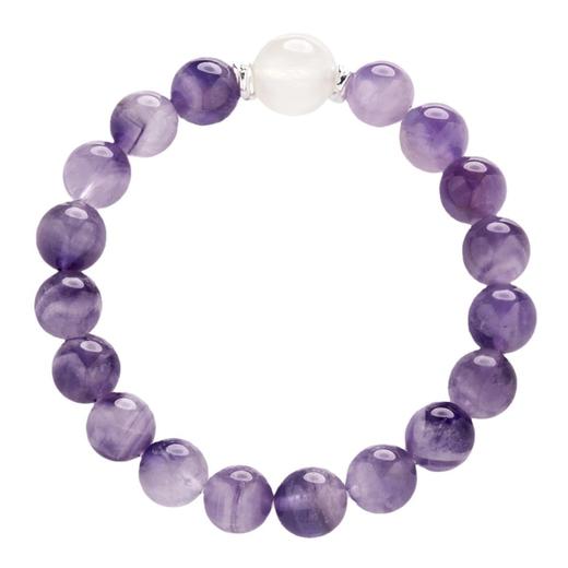 钻石豪门6000积分梦幻紫水晶渐变天然高级月光石手串 商品图4