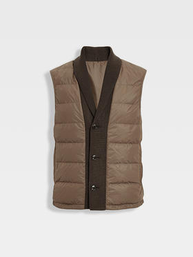 callisto雪茄棕轻量鹅绒马甲