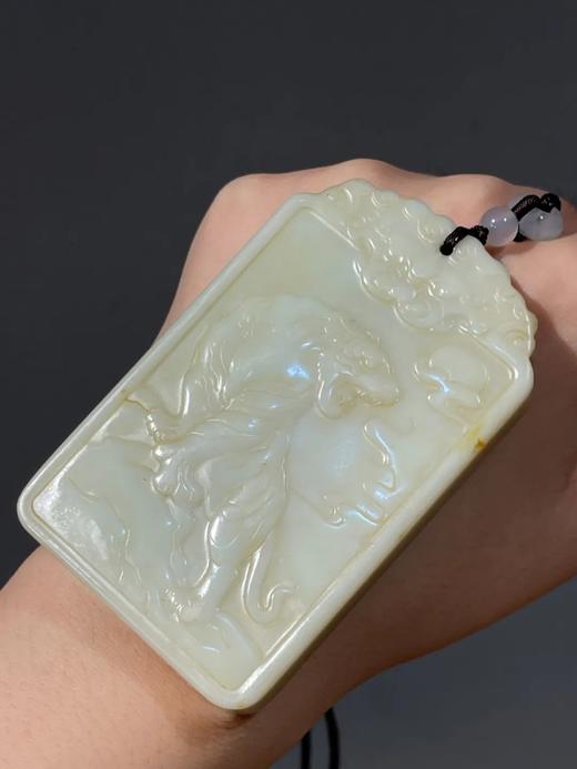 褐皮白玉雕猛虎出山图与诗文长方牌，顺丰包邮 商品图6