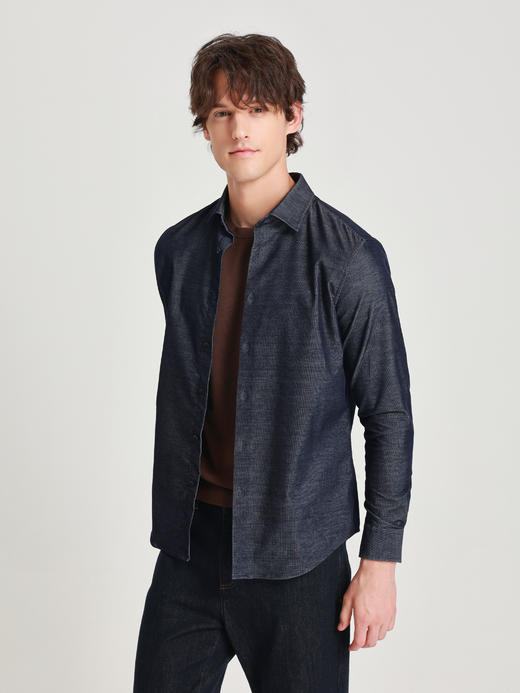 callisto星空蓝灯芯绒休闲衬衫 商品图3